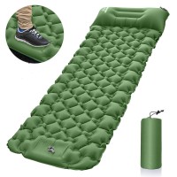 Dvxoc Green Portable Inflatable Sleeping Mat - Compact and Comfortable Air Mattress for Camping, Backpacking, and Travel